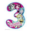 Monster High Number 3 Edible Icing Image